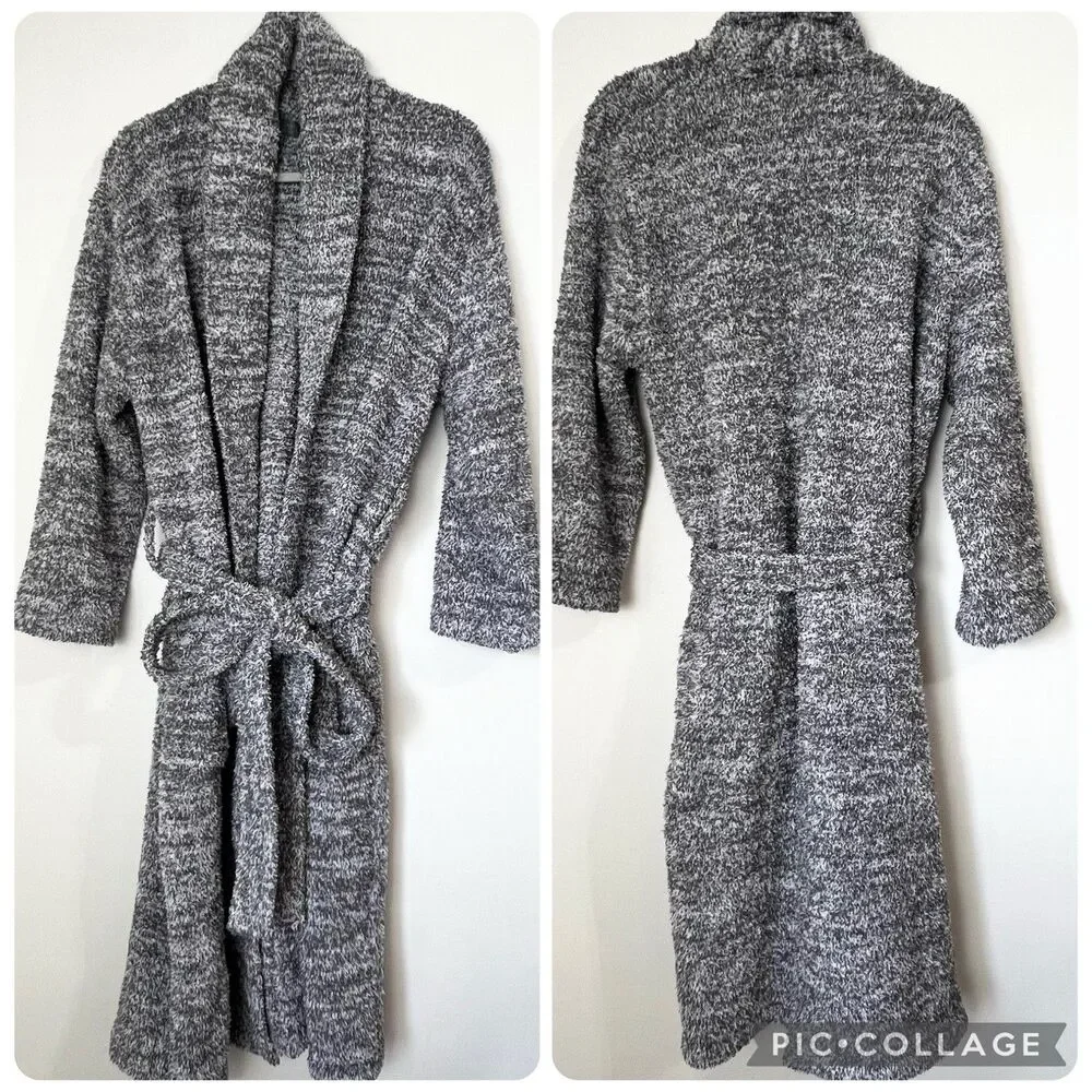 Barefoot Dreams Cozy Chic Grey Long Robe Size 1